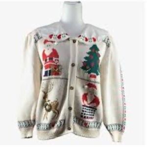 ISO vintage 80s Berek collared Christmas cardigan